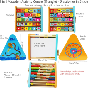 5 in 1 Wooden Activity Cube Triangle